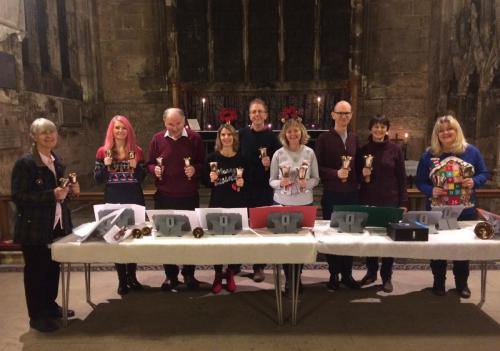 Bolton Percy Handbell Ringers at the Christmas Carol Service 23 Dec 2018