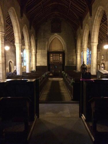 View down the aisle from front of church
