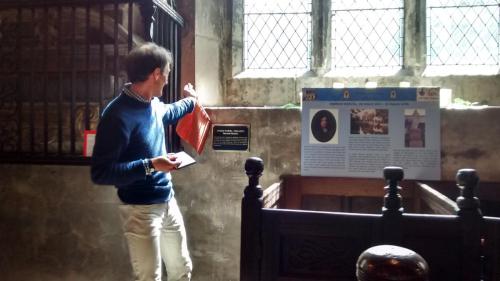 Dr Stewart Mottram unveiling the new Andrew Marvell plaque on 1st July 2017